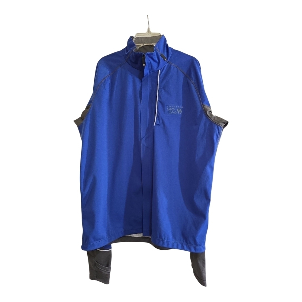 Mountain Hardwear AirShield Soft Shell Zip Front Jacket Large Blue Black